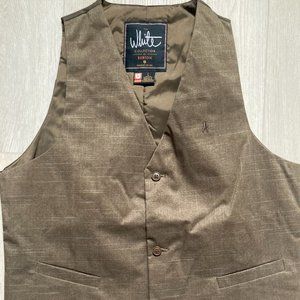 BURTON WHITE COLLECTION Mens L Large Brown Lined Ski Snowboard VEST - Like New